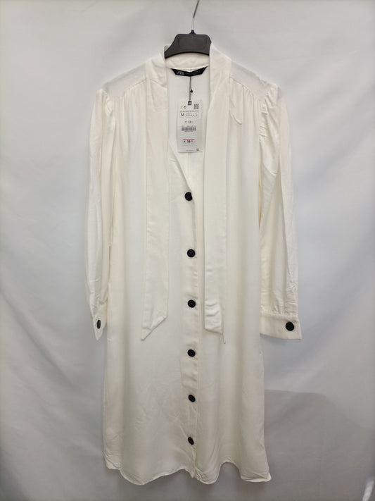 ZARA. Ecru midi dress Tm