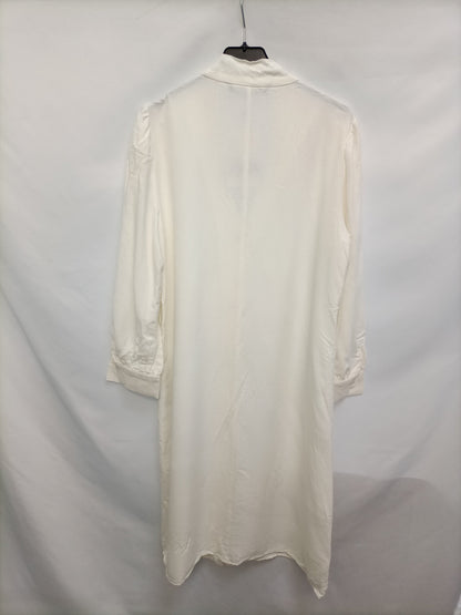 ZARA. Vestido midi blanco crudo T.m