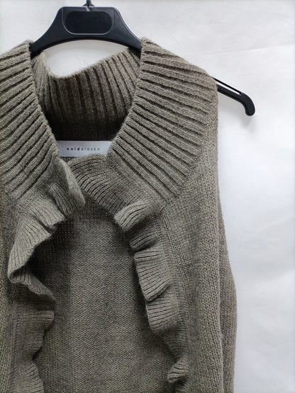 COLDALASKA. Brown knitted vest T.u(s)