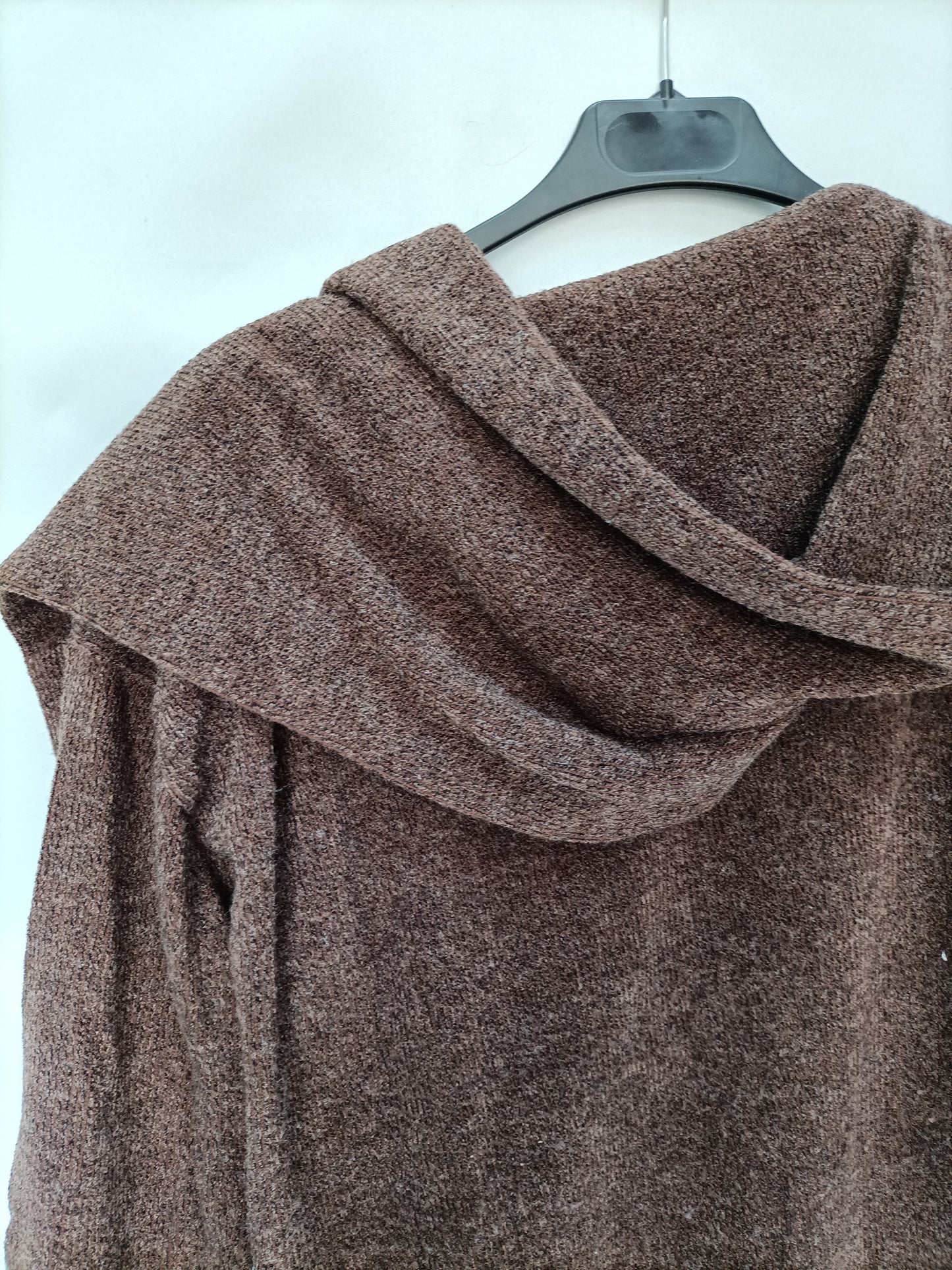 INES DOMENEQ. Jersey marrón solapa T.s/m