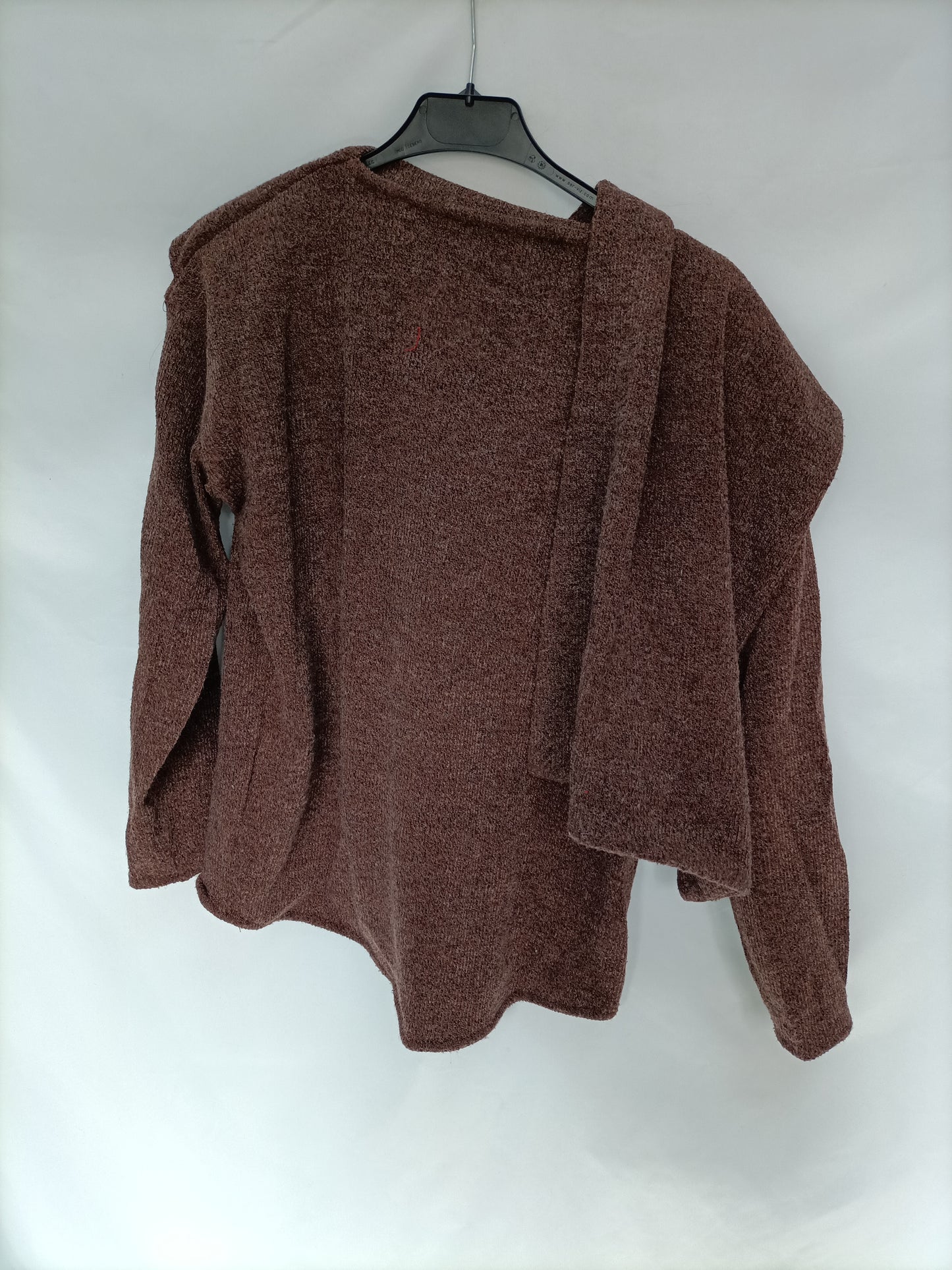 INES DOMENEQ. Jersey marrón solapa T.s/m