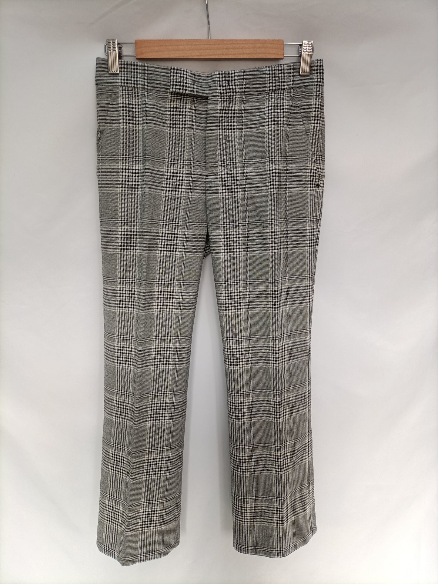 ZARA. Pantalón gris cuadros T.xs