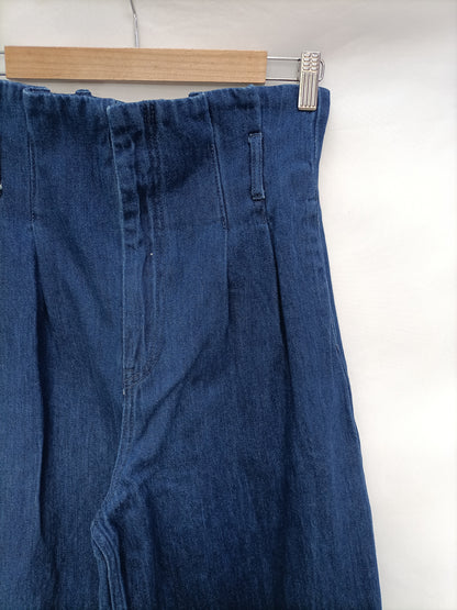 H&M. Pantalón ancho denim T.34