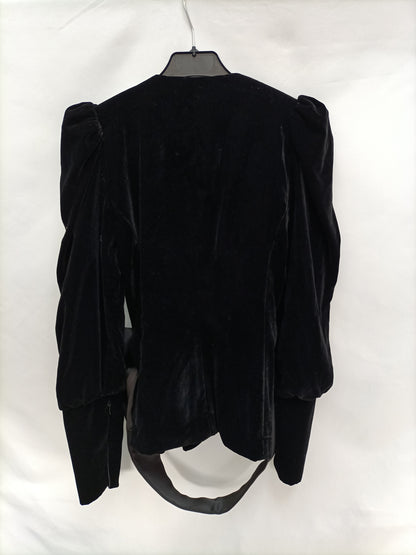 ZARA.Blusa terciopelo lazo T.s