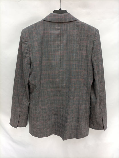 ZARA. Blazer cruzada cuadros T. Xs