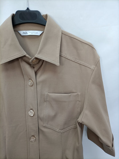 ZARA. Beige safari shirt T.xs