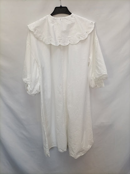 PRIMARK. Vestido blanco camisero T.34
