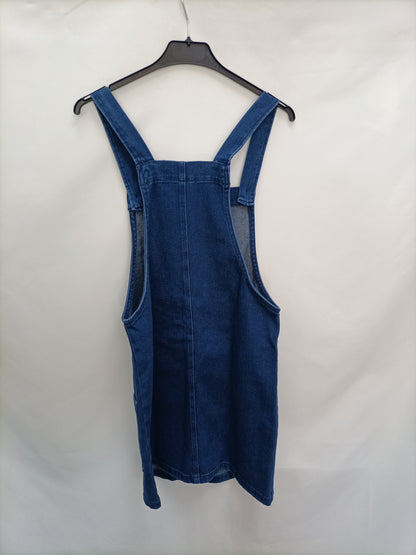 BERSHKA. Denim button-down dungarees T.xs