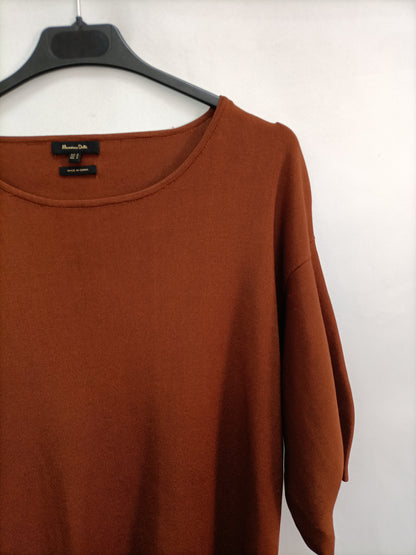 MASSIMO DUTTI. Top punto marrónT.m