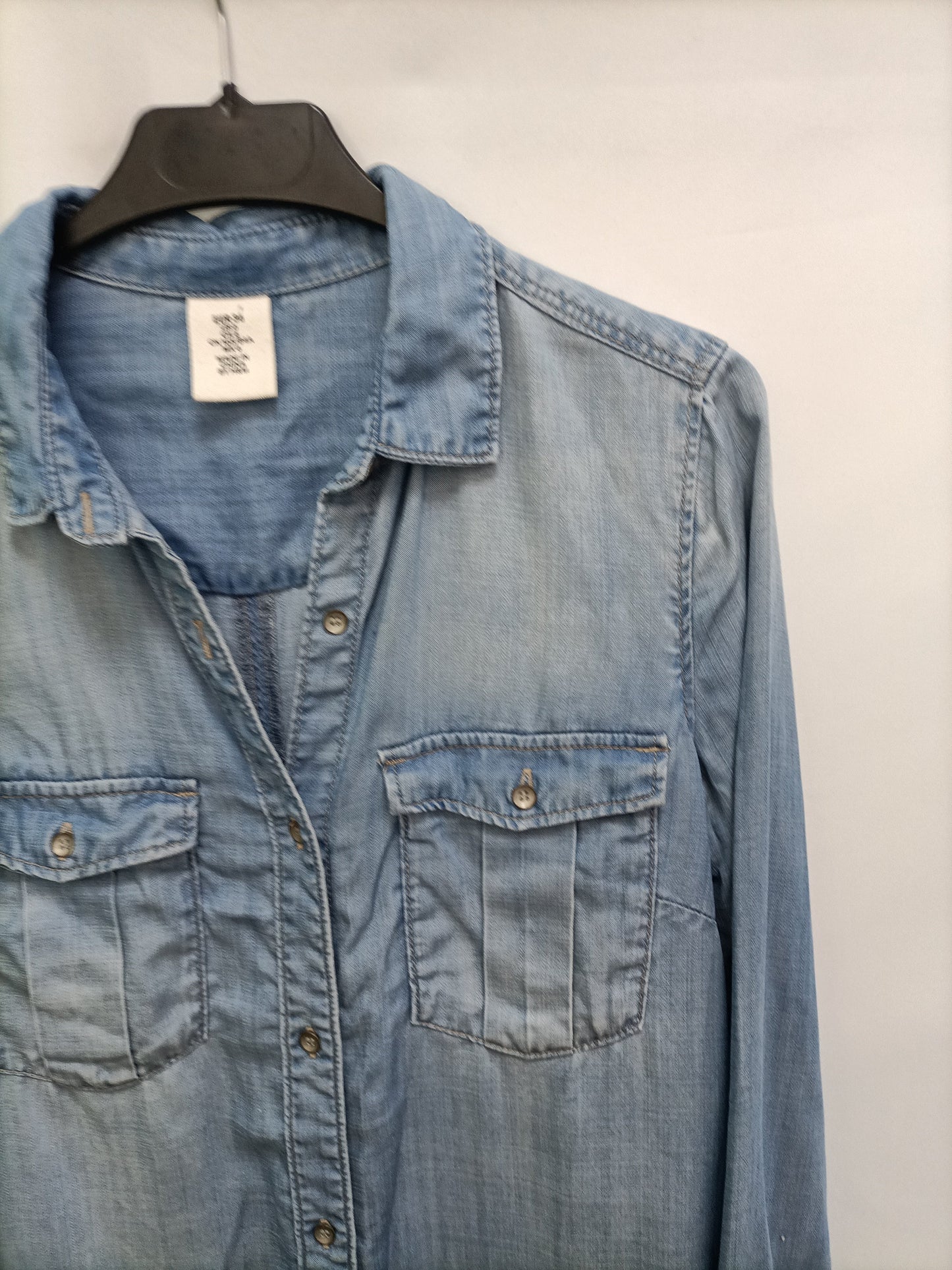 H&M. Vestido/camisa larga denim T.36