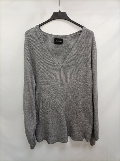 ARCHEOLOGIE. Jersey gris canalé T.XL
