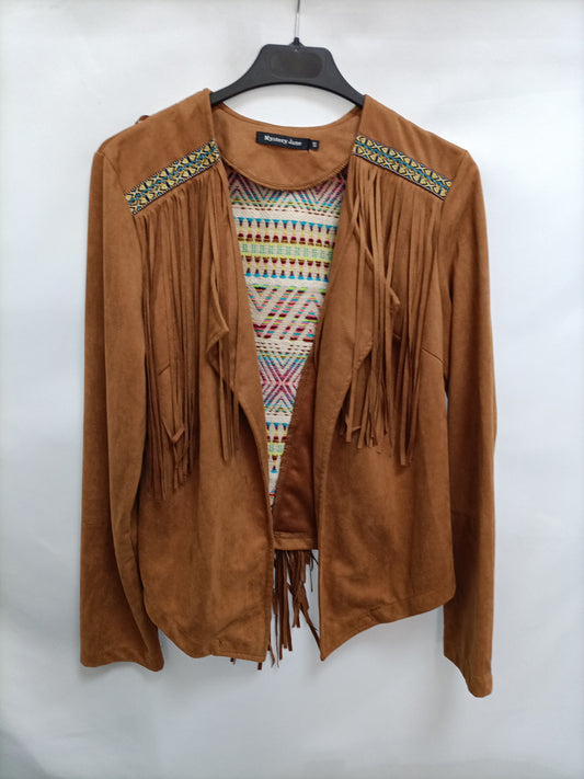 MYSTERY JANE. Chaquets étnica flecos T.s