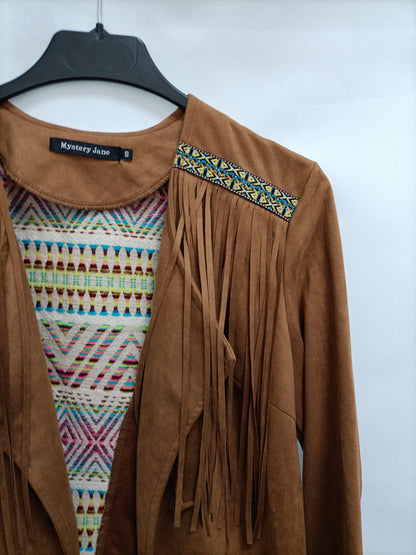 MYSTERY JANE. Chaquets étnica flecos T.s