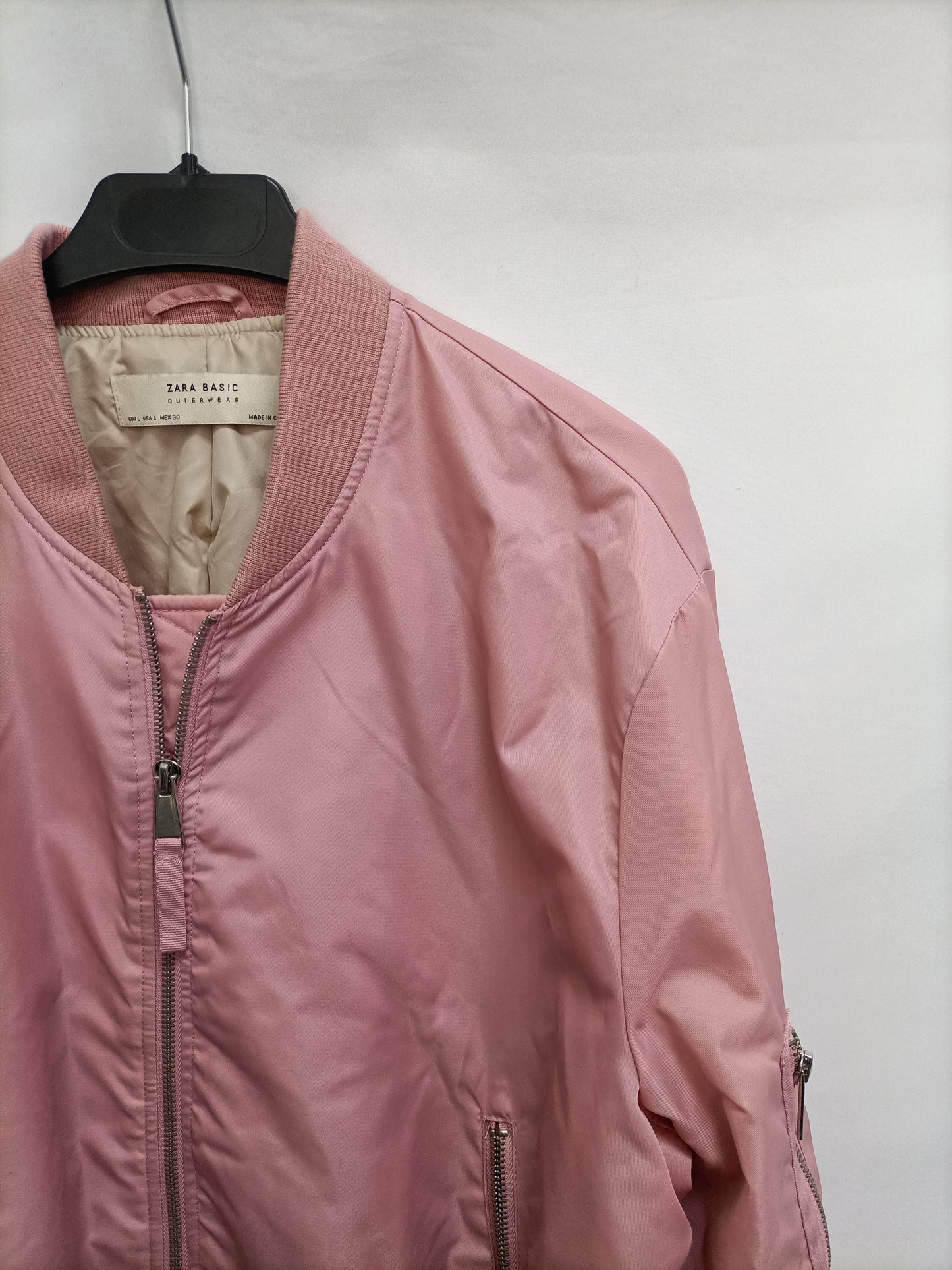 ZARA. Bomber rosa T.l