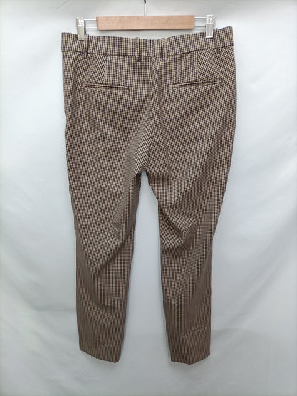 ZARA. Pantalón beige cuadros T.m