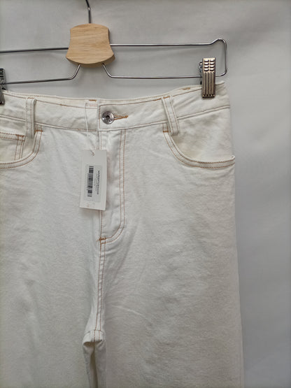 MY PEEPTOES. Pantalón beige costuras T.36