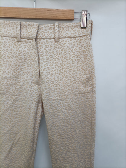 INTROPIA. Animal print embroidered trousers, size 34