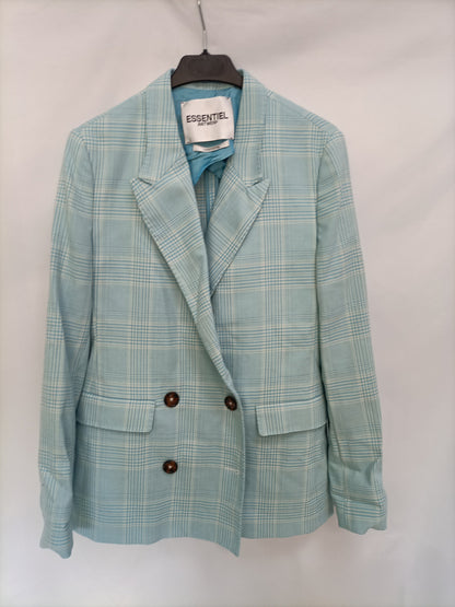 ESSENTIAL. Blue checked blazer, size 38
