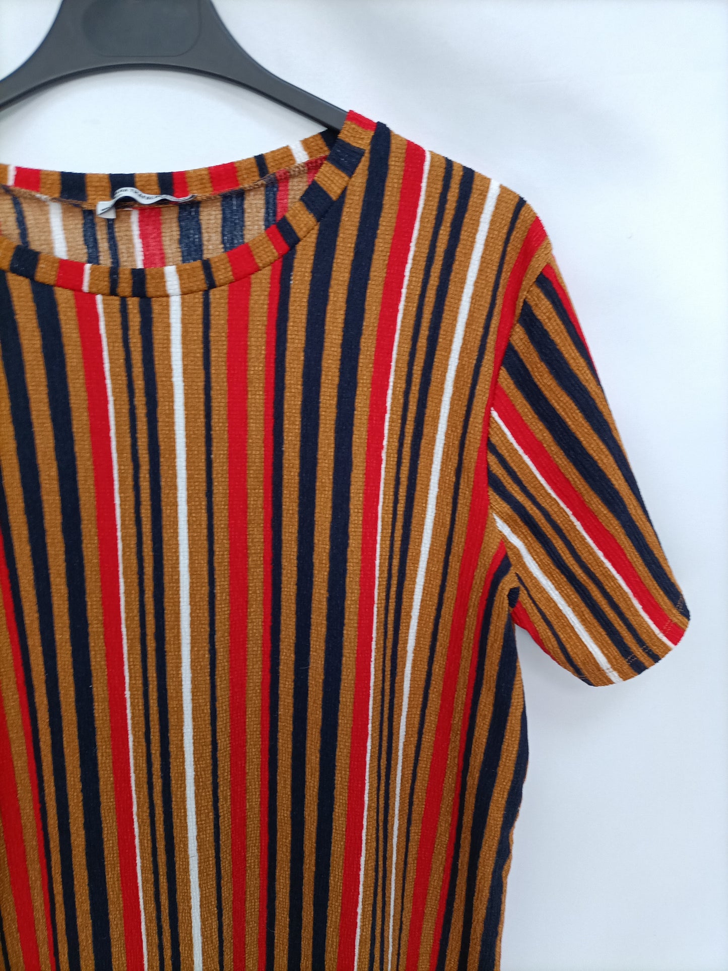 ZARA. Vestido rayas multicolor T.s