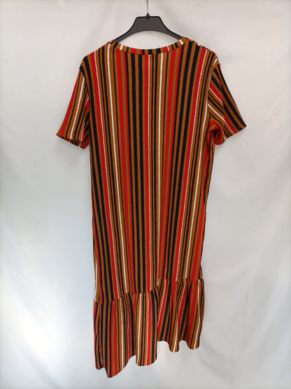 ZARA. Vestido rayas multicolor T.s