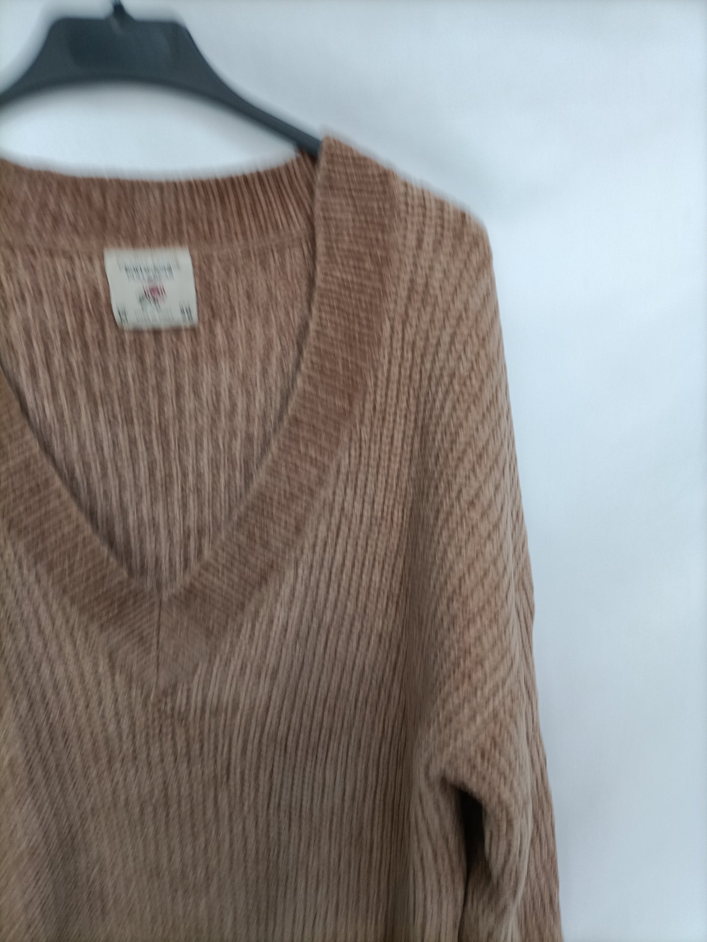 PULL&BEAR. Jersey camel oversized T.s