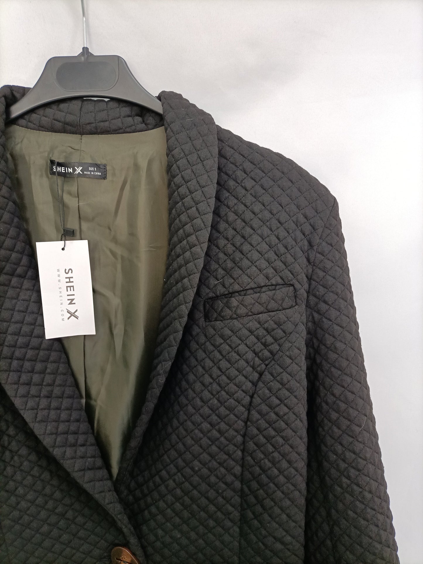 SHEIN. Blazer negra guateada  T.s