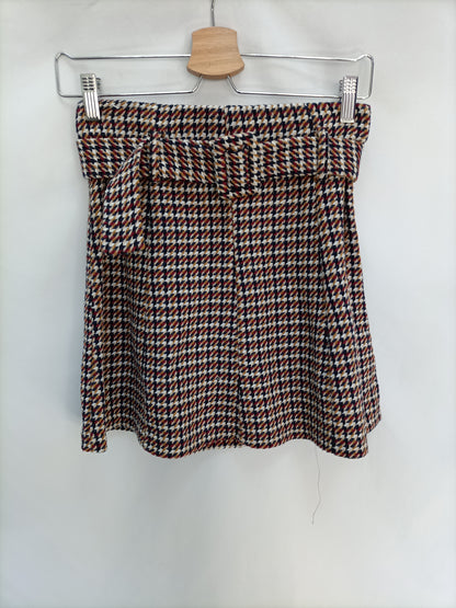 ZARA. Falda pata de gallo T.s