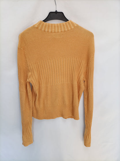 AMERICAN EAGLE. Top mostaza canalé T.xl(m)