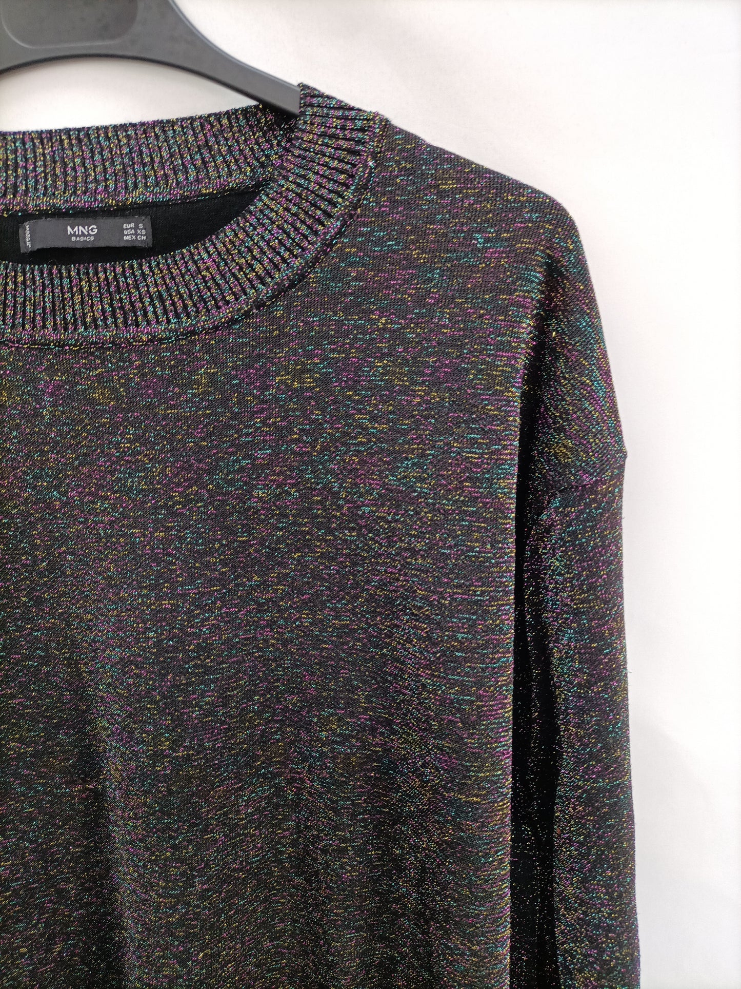 MANGO. Jersey negro hilos T.s