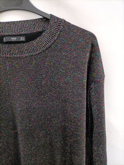 MANGO. Jersey negro hilos T.s