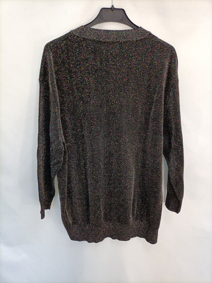 MANGO. Jersey negro hilos T.s