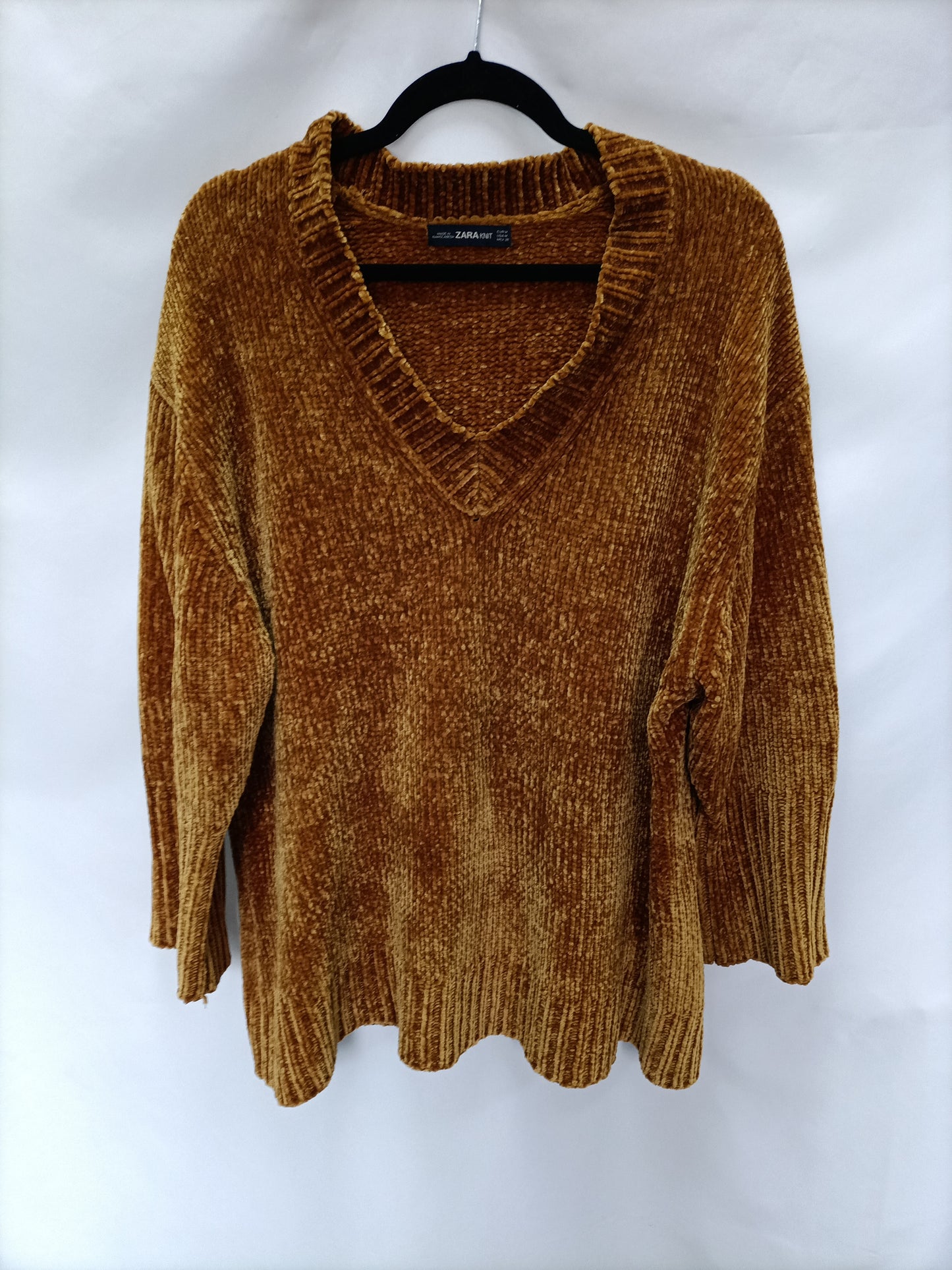 ZARA. Jersey  mostaza oversized T.m