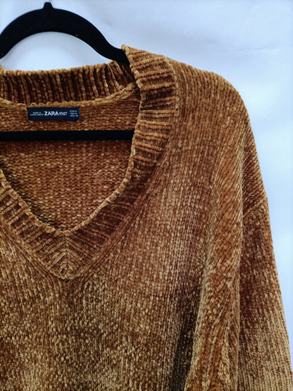 ZARA. Jersey  mostaza oversized T.m