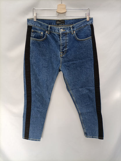 ZARA (Man). Striped denim trousers, size 40
