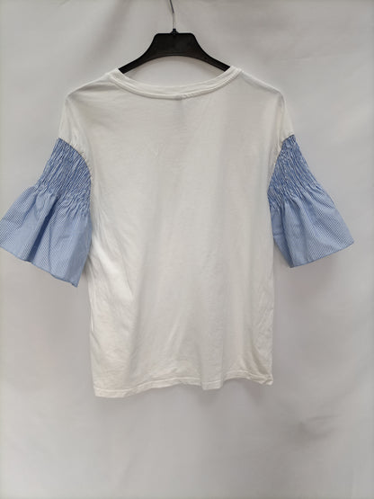 STRADIVARIUS. Camiseta mangas rayas T.l