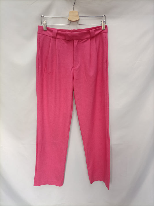 ZARA. Pantalón rosa pinzas T.s