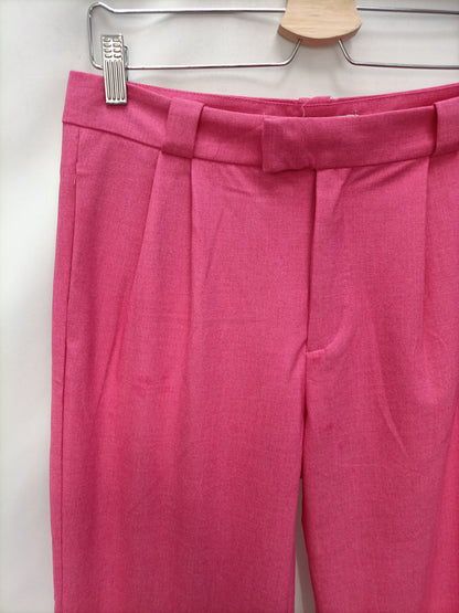 ZARA. Pantalón rosa pinzas T.s