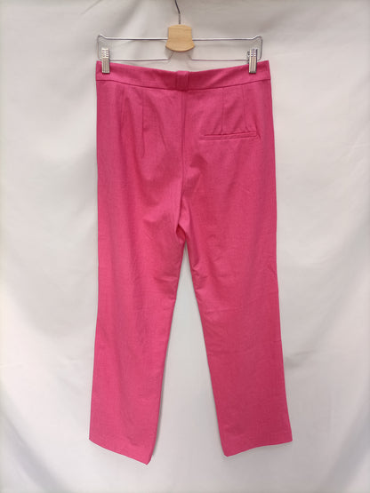 ZARA. Pantalón rosa pinzas T.s