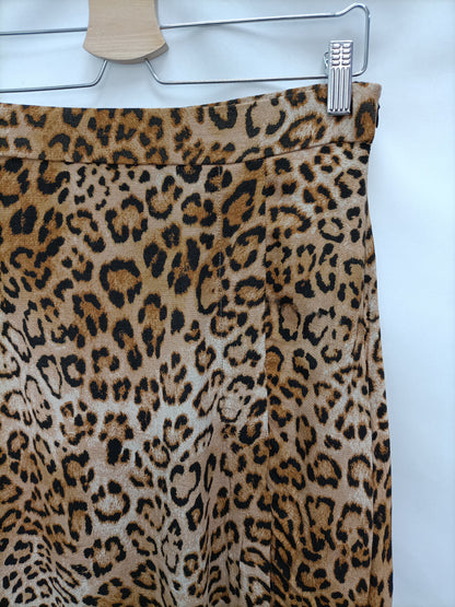 ZARA. Falda midi animal print T.m