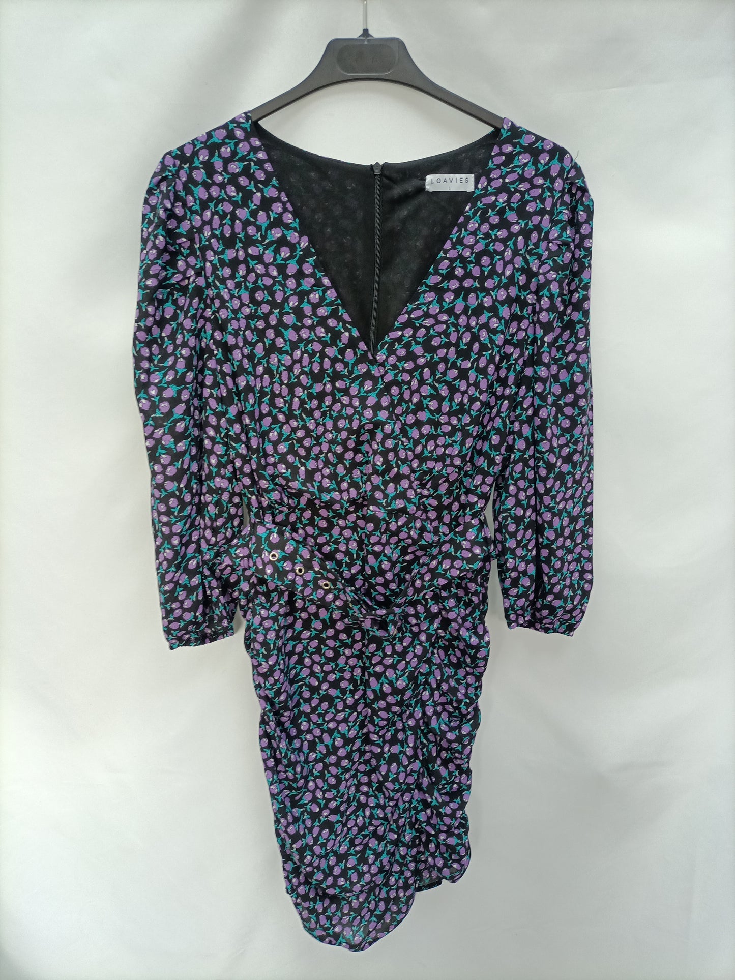 LOAVIES. Vestido negro fruncido  T.l