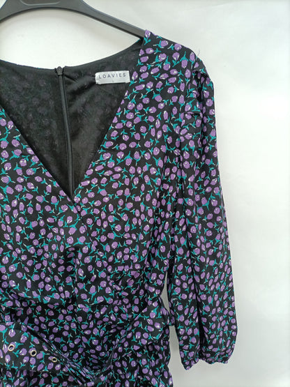 LOAVIES. Vestido negro fruncido  T.l