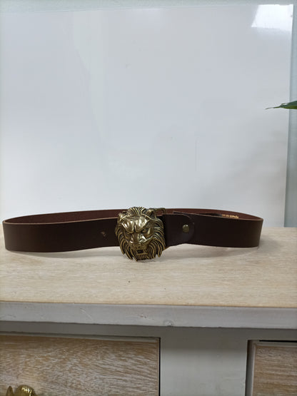 OTHERS. Brown lion skin belt Your