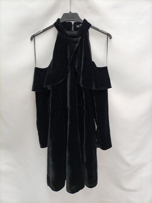 ZARA. Vestido negro terciopelo T.m