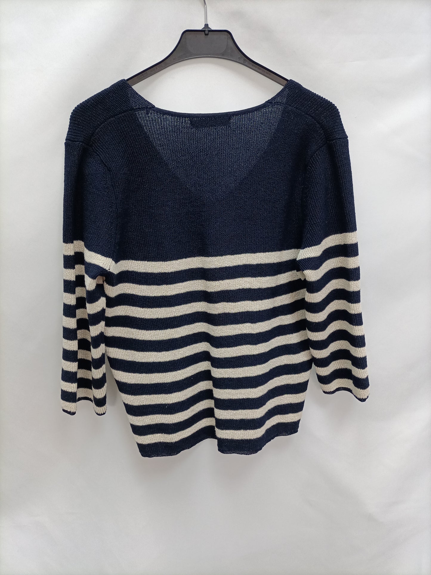 MANGO. Jersey rayas beige y azul T.m