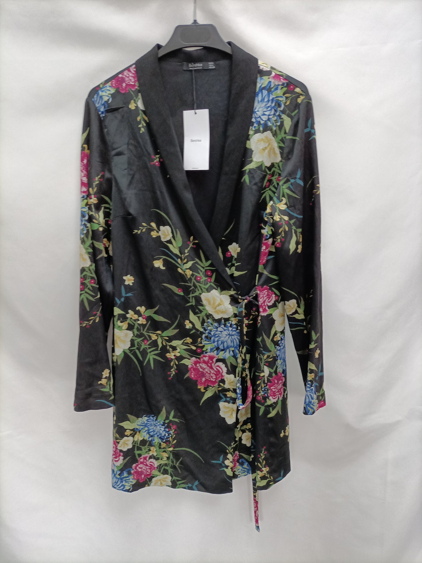 BERSHKA. Vestido blazer flores T.l