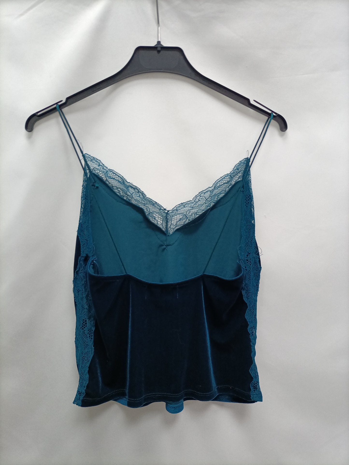 BERSHKA. Top lencero azul T.xs
