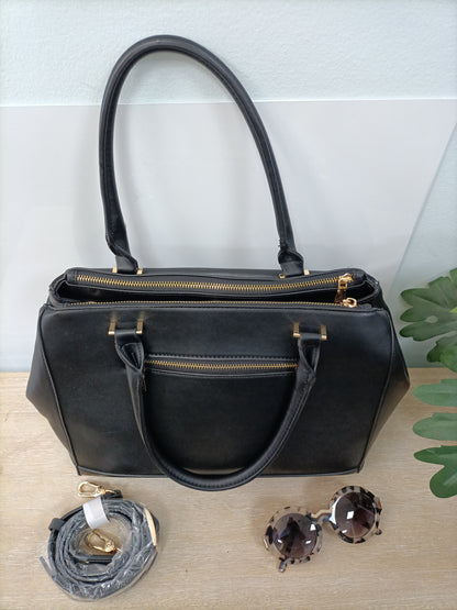 PARFOIS. Bolso negro doble textura