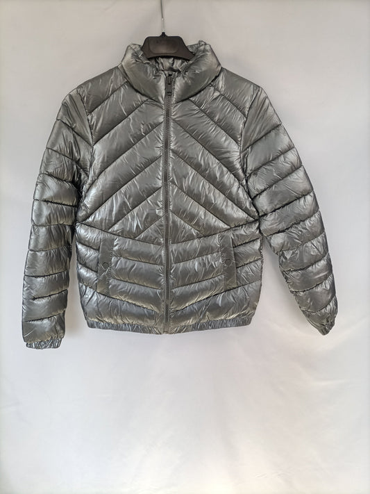 ZARA. Plumas plateado T.11/12