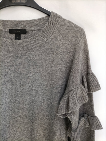 J. CREW. Jersey gris volantes T.xs