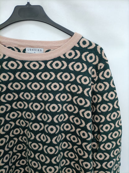 LOAVIES. Green and pink T.xs sweater